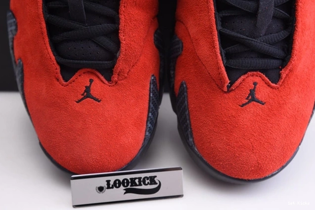 1st Kicks Air 654459-670 Retro Jordan 14 Red Challenge 0706